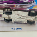 2024 Hot Wheels Super Treasure Hunt HW Hot Trucks 71 El Camino Chevrolet morado spectraflame Llantas de Goma RR - Detalle Marcas de Piocha