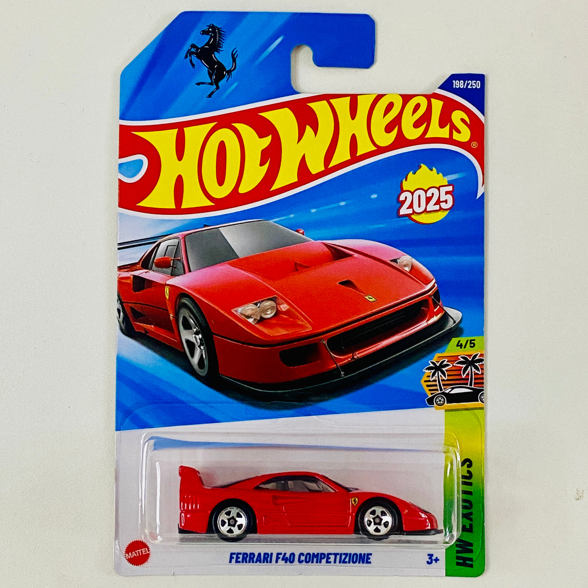 2025 Hot Wheels HW Exotics Ferrari F40 Competizione rojo 5SP Primera E