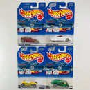 2000 Hot Wheels Hot Rod Magazine Series Colección Set de 4 - Phaeton, Track T, Tail Dragger 41 Ford Coupe, 33 Ford Roadster