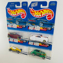 2000 Hot Wheels Hot Rod Magazine Series Colección Set de 4 - Phaeton, Track T, Tail Dragger 41 Ford Coupe, 33 Ford Roadster