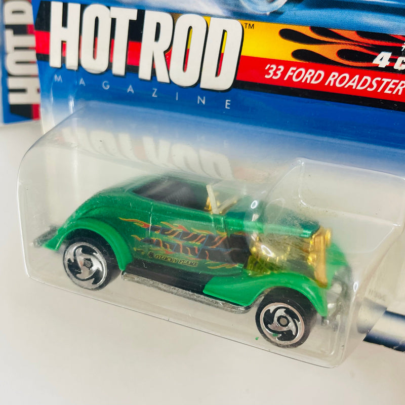 2000 Hot Wheels Hot Rod Magazine Series Colección Set de 4 - Phaeton, Track T, Tail Dragger 41 Ford Coupe, 33 Ford Roadster