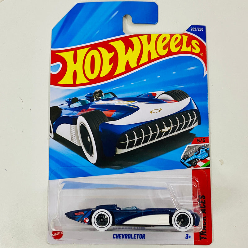 2025 Hot Wheels Treasure Hunt Track Aces Chevroletor azul metálico 5SP