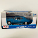 2015 Maisto Special Edition 1:24 1966 Chevrolet Chevelle SS 396 azul metálico Llantas de Goma - Detalle Caja