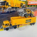 2023 Matchbox Convoys Ford Cargo & Dump Trailer con Quarry King naranja Camión y Maquinaria de Construcción
