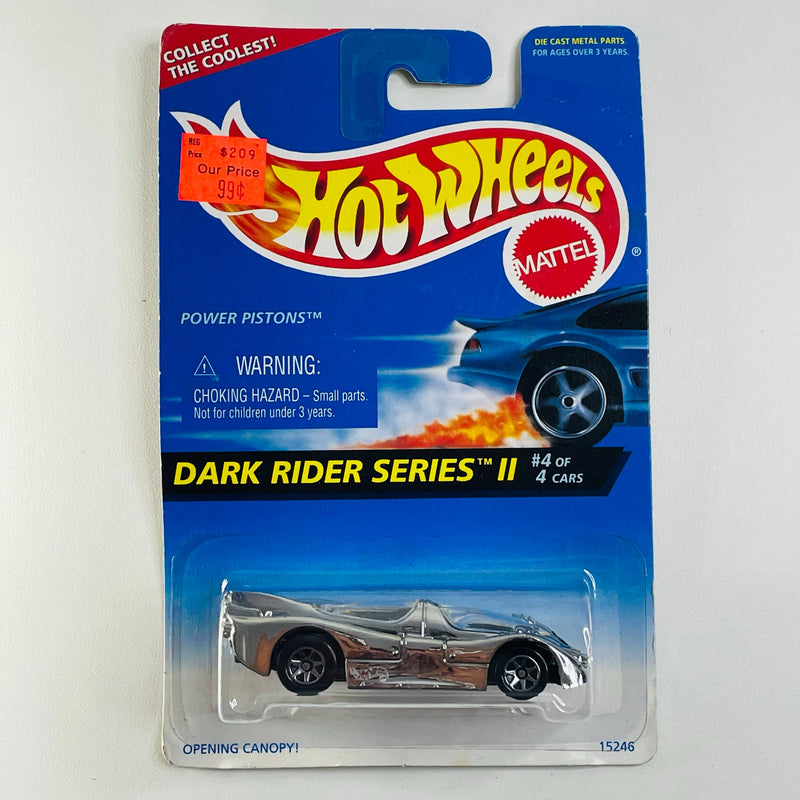 1996 Hot Wheels Dark Rider Series II Power Pistons cromado 7SP tarjeta Coolest to Collect