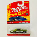 2005 Hot Wheels Classics Series 1 1968 Dodge Dart verde Spectraflame Goodyear 5SP base ZAMAC - Detalle Burbuja