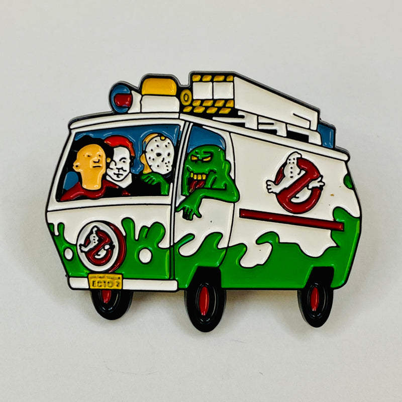 Pin Los Cazafantasmas Ghostbusters Van con Freddy Kruger, Michael Myers, Jason y Slimer