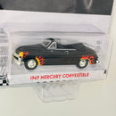2025 Greenlight Hollywood Grease 1949 Mercury Convertible negro con flamas Llantas de Goma