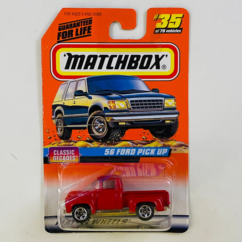 1998 Matchbox Classic Decades 56 Ford Pick Up 35 rojo