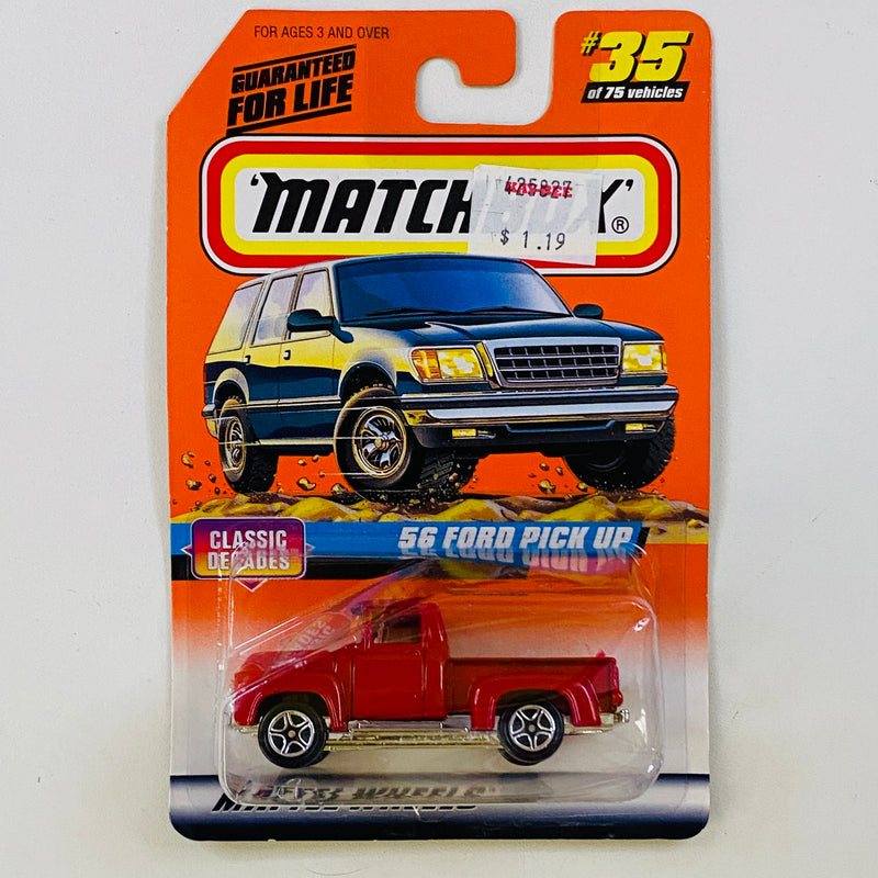 1998 Matchbox Classic Decades 56 Ford Pick Up 35 rojo - Detalle Burbuja