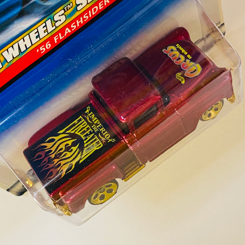 2000 Hot Wheels Circus on Wheels Series Chevy 56 Flashsider rojo metálico 5DOT