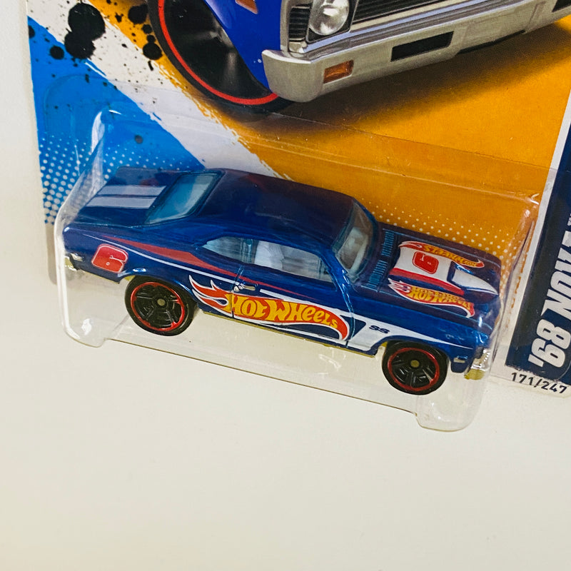 2012 Hot Wheels HW Racing 68 Chevy Nova azul metálico MC5