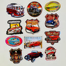 Set de 12 Stickers de Carros Hot Rods y Autos Clásicos Vintage