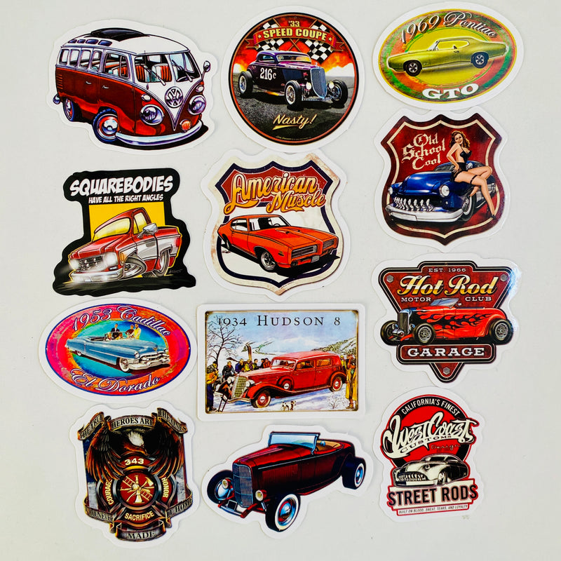 Stickers de Carros Hot Rods y Autos Clásicos Vintage Serie 1 - Precio Unitario