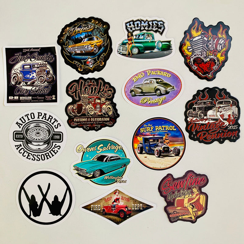 Stickers de Carros Hot Rods y Autos Clásicos Vintage Serie 2 - Precio Unitario