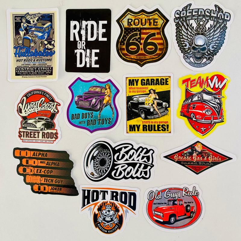 Stickers de Carros Hot Rods y Garaje de Autos Custom Serie 3 - Precio Unitario