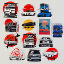 Set de 13 Stickers de Carros JDM y Autos Japoneses