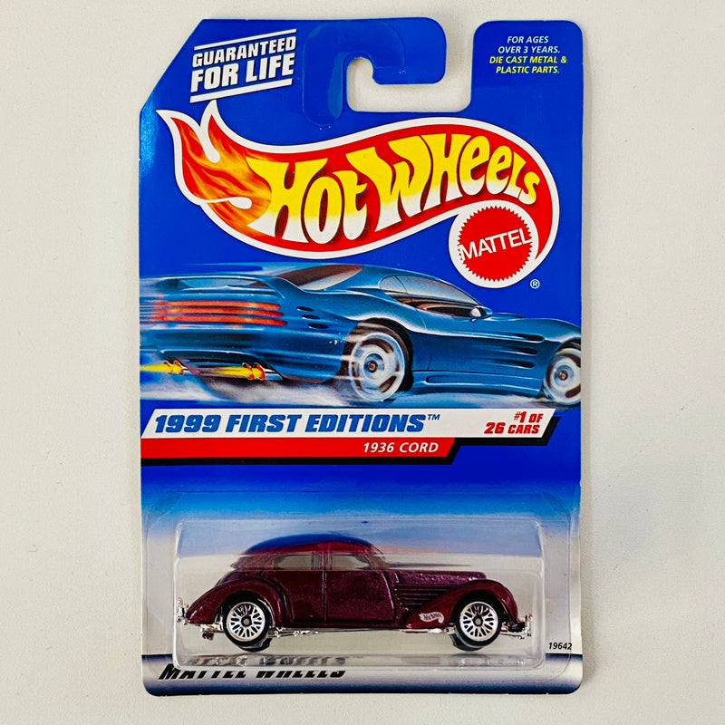 1999 Hot Wheels First Editions 1936 Cord granate metálico LW Primera Edición