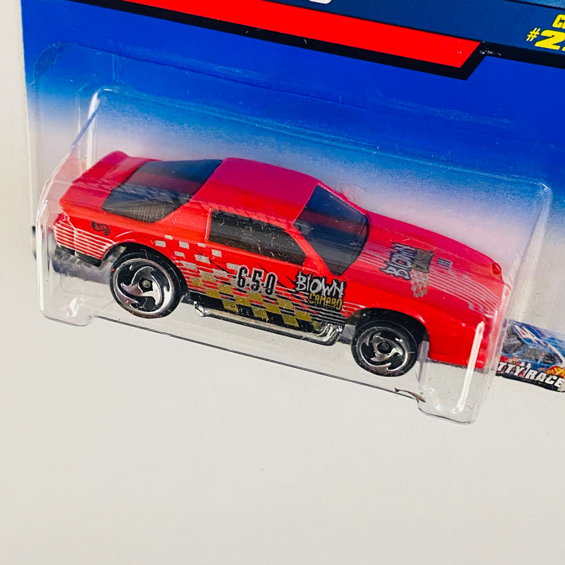 2000 Hot Wheels Blown Camaro Chevrolet 229 rojo SB base ZAMAC