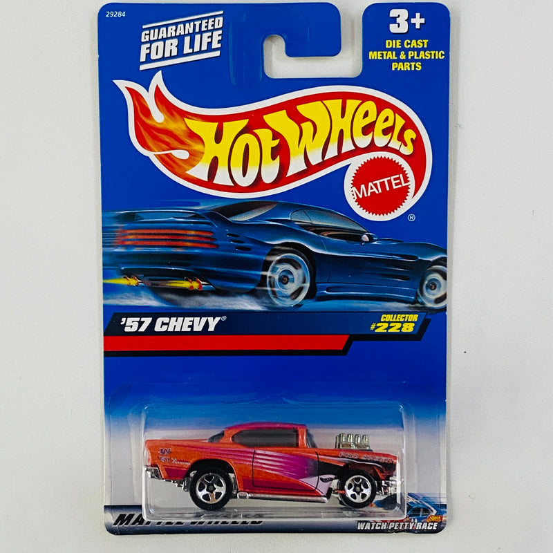 2000 Hot Wheels 57 Chevy 228 naranja metálico 5SP