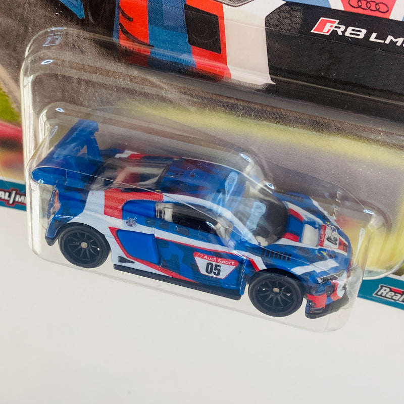 2023 Hot Wheels Premium Car Culture Race Day Audi R8 LMS blanco con azul Llantas de Goma RR