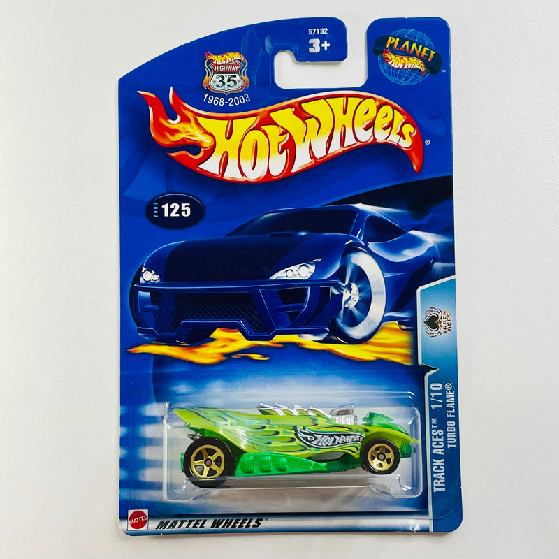 2003 Hot Wheels Track Aces Turbo Flame 125 verde 5SP