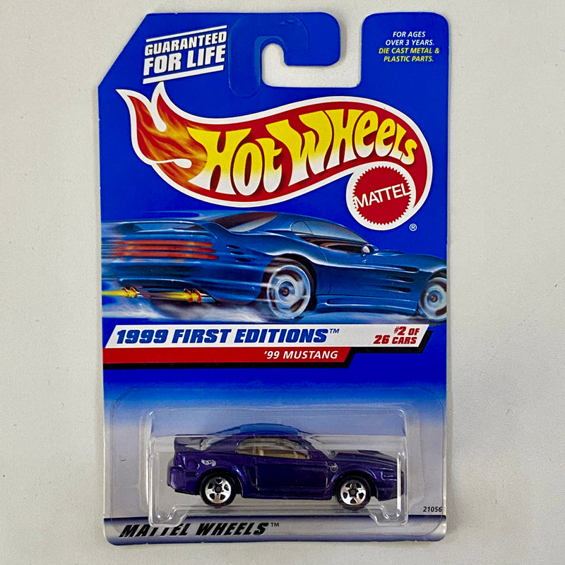 1999 Hot Wheels First Editions 99 Mustang Ford morado metálico 5SP Primera Edición