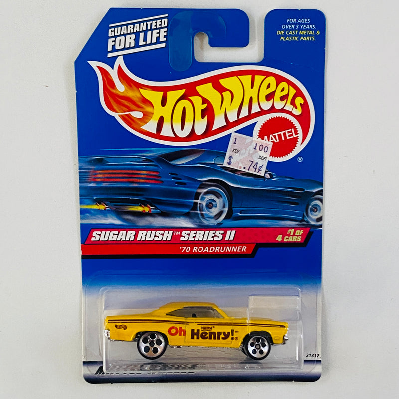 1999 Hot Wheels Sugar Rush Series II 70 Plymouth Roadrunner amarillo 5DOT