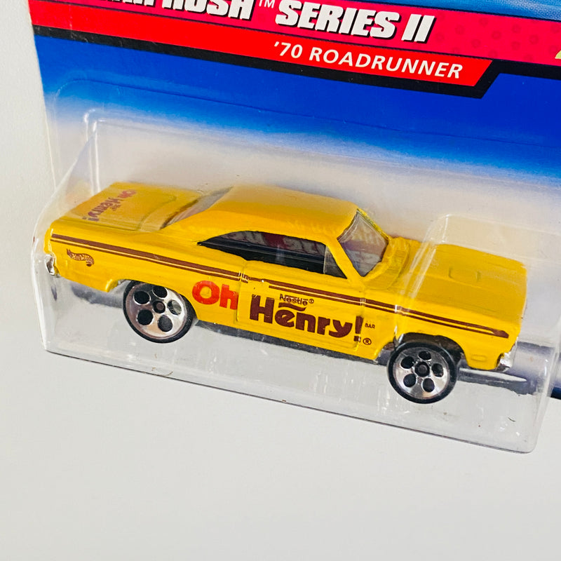 1999 Hot Wheels Sugar Rush Series II 70 Plymouth Roadrunner amarillo 5DOT