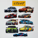 Set de 10 Stickers de Carros Deportivos Widebody y Super Silhouette