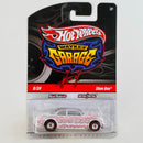 2010 Hot Wheels Wayne's Garage Shoe Box 49 Ford blanco metálico Llantas de Goma RR Redline base ZAMAC