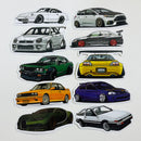 Set de 10 Stickers de Carros Deportivos