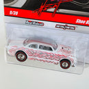2010 Hot Wheels Wayne's Garage Shoe Box 49 Ford blanco metálico Llantas de Goma RR Redline base ZAMAC