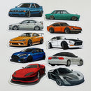 Set de 10 Stickers de Carros Deportivos