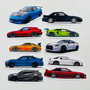Set de 10 Stickers de Carros Deportivos
