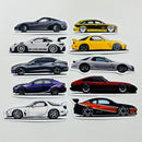 Set de 10 Stickers de Carros Deportivos