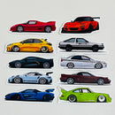 Set de 10 Stickers de Carros Deportivos