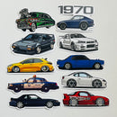 Set de 10 Stickers de Carros Deportivos