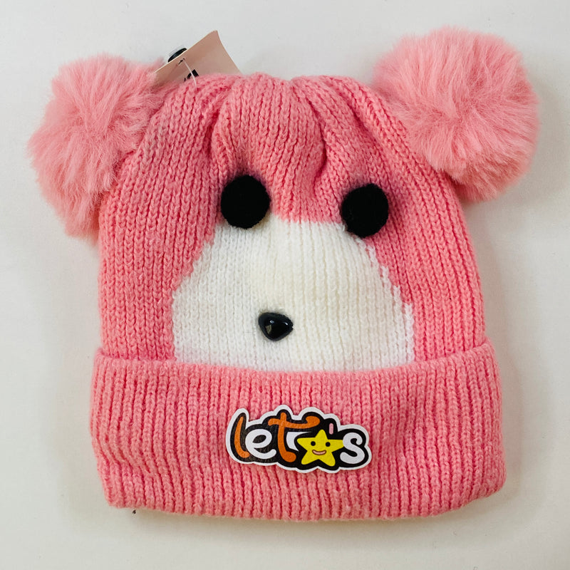 Gorro Kawaii de Oso Rosado Afelpado