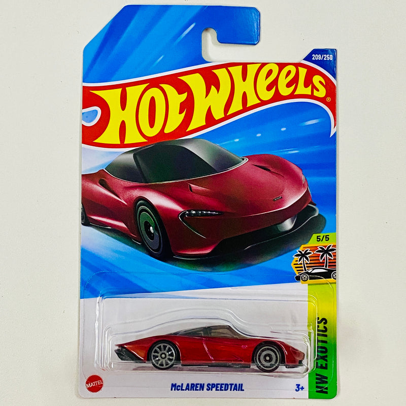 2025 Hot Wheels HW Exotics McLaren Speedtail rojo metálico 10SP con AD - Básico del STH