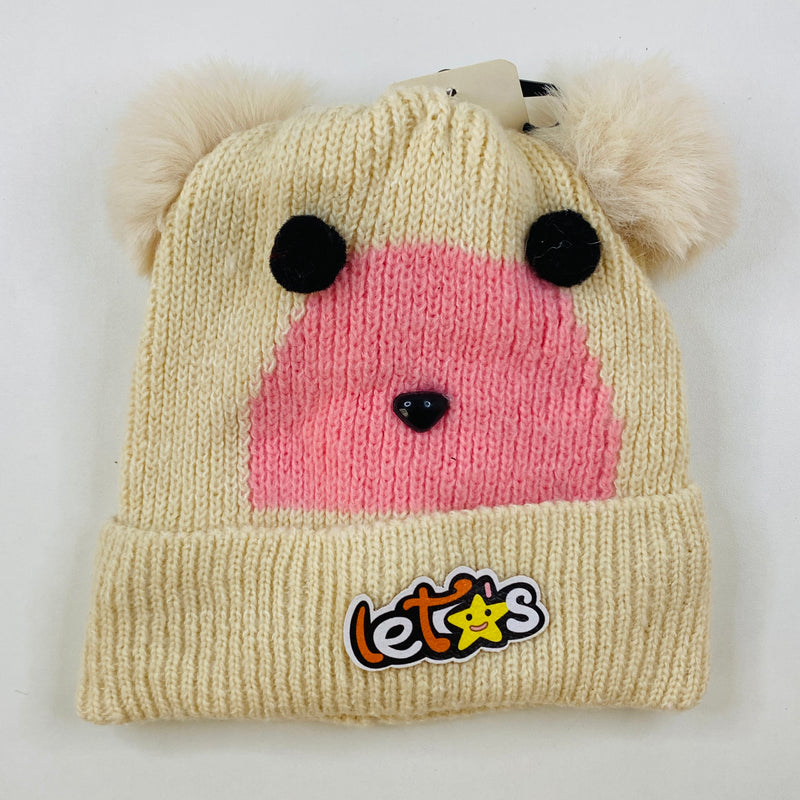 Gorro Kawaii de Oso Beige Afelpado