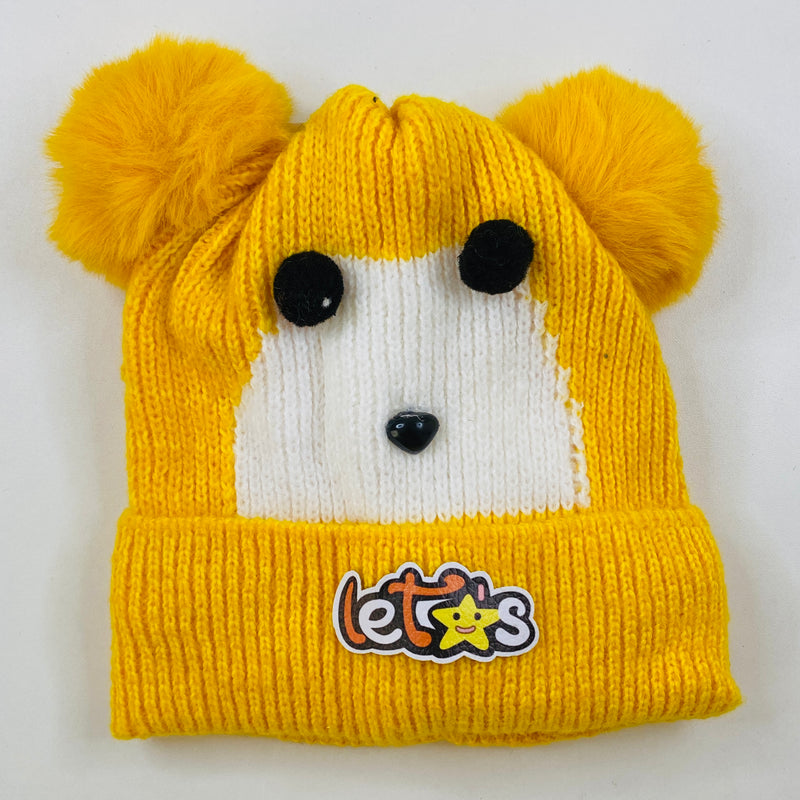 Gorro Kawaii de Oso Amarillo Afelpado