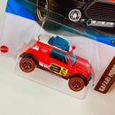 2025 Hot Wheels Safari Mode Lil Roar Mini Cooper rojo BAJA5 Primera Edición