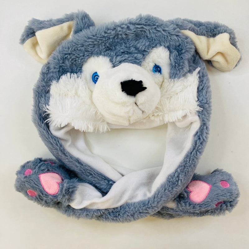 Gorro Kawaii de Lobo Afelpado con Orejas Móviles