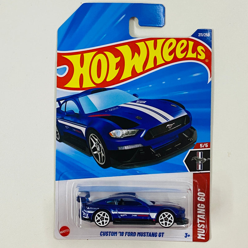 2025 Hot Wheels Mustang 60th Anniversary Custom 18 Ford Mustang GT azul Y5