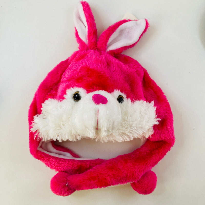 Gorro Kawaii de Conejo Fucsia Afelpado