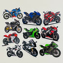 Set de 10 Stickers de Motos Deportivas