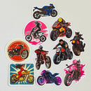 Set de 10 Stickers de Motos de Motocross, Deportivas y Custom