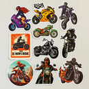 Set de 10 Stickers de Motos de Motocross, Deportivas y Custom
