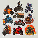 Set de 10 Stickers de Motos de Motocross, Deportivas y Custom